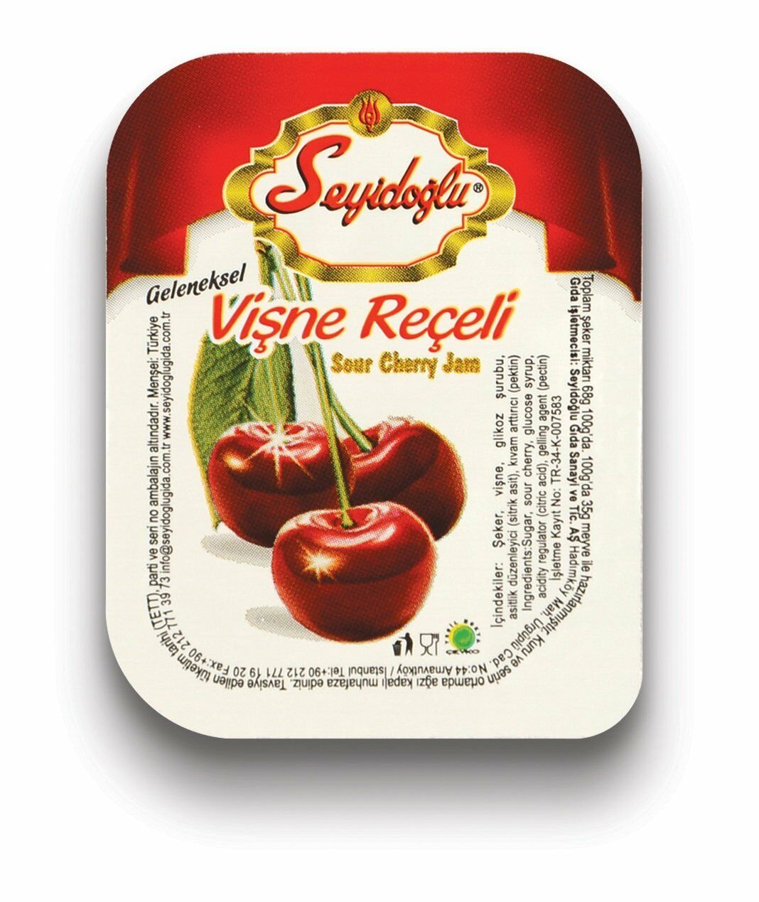 Seyidoğlu Piknik Vişne Reçeli 20 Gr Koli (100 adet)